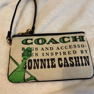 Coach Clutch Wristlet Cream and Green